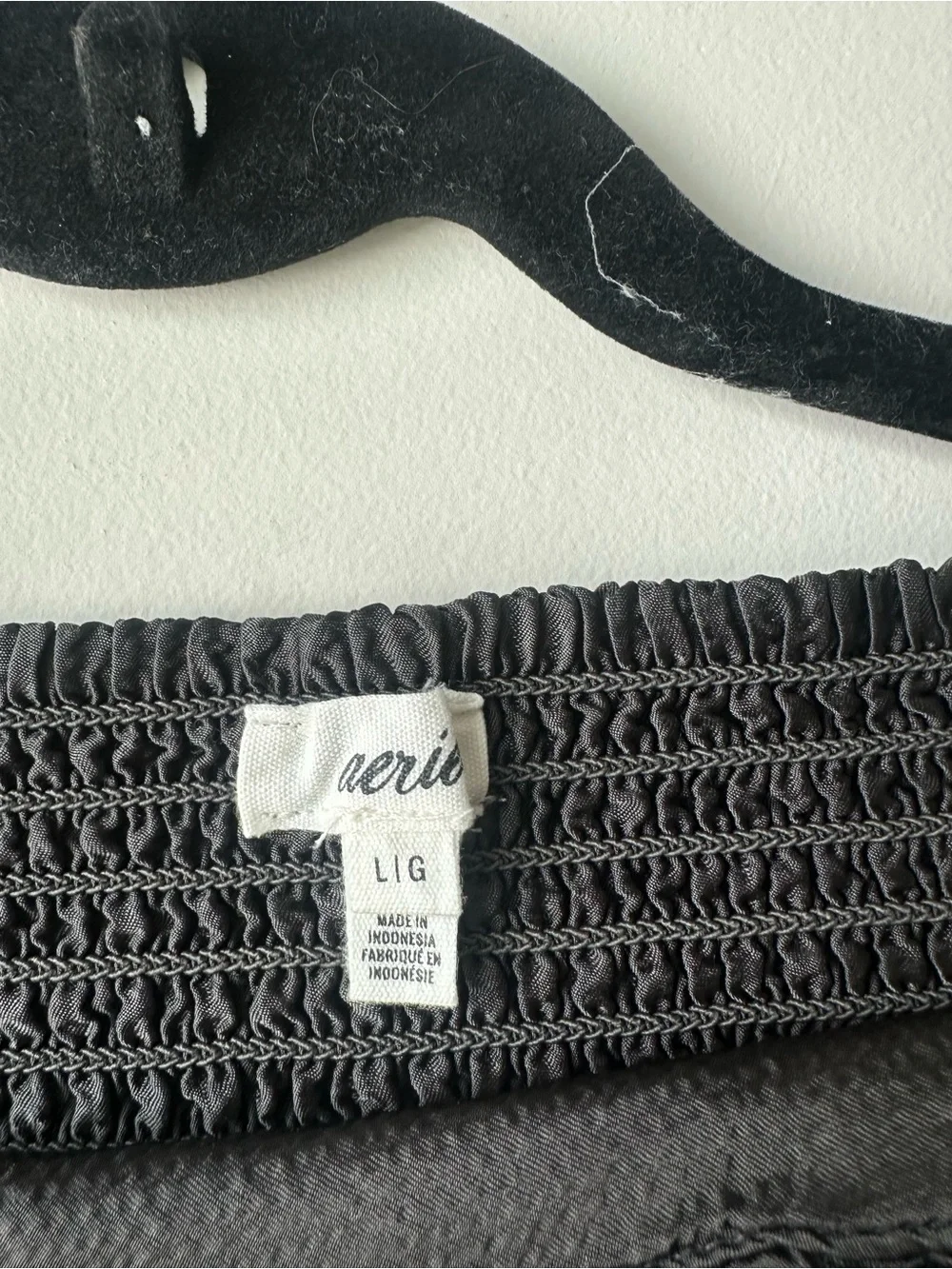 aerie Black Ruched Waist Skater Skirt
